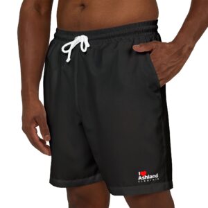 Unisex I Love Ashland VA Swim Shorts in Black - Comfortable Beachwear for Summer Adventures