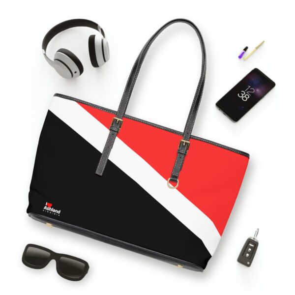Trendy PU Leather I Love Ashland VA Shoulder Bag - Stylish Black, Red & White Design - Image 4