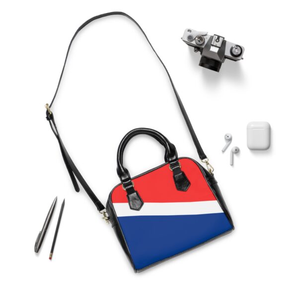 Chic Shoulder I Love Ashland VA Handbag with Blue, White & Red Block Design - Image 3