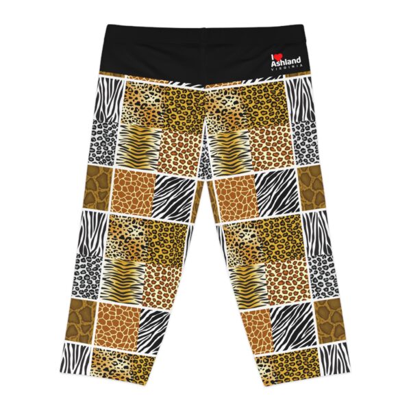 I Love Ashland Virginia Wild Animal Print Capri Leggings - Stylish Comfort for Active Women - Image 2