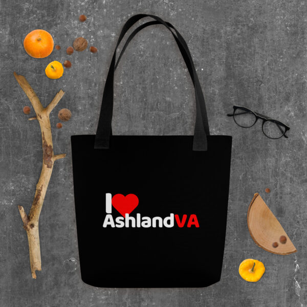 I Love Ashland VA Black Tote Bag - Image 2