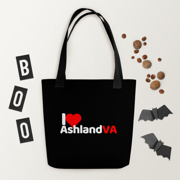 I Love Ashland VA Black Tote Bag - Image 3