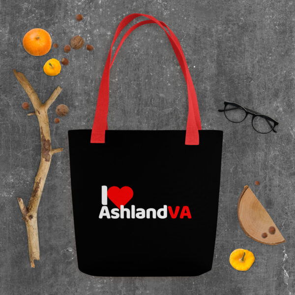 I Love Ashland VA Black Tote Bag - Image 4