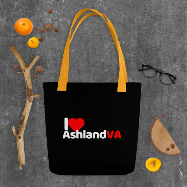 I Love Ashland VA Black Tote Bag - Image 6