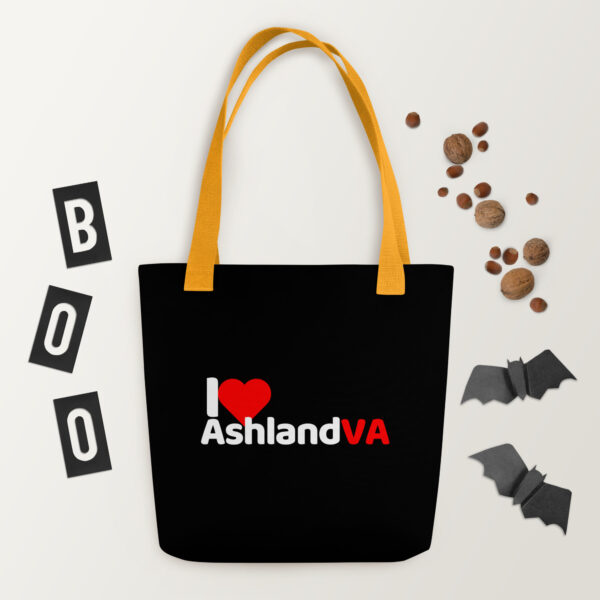 I Love Ashland VA Black Tote Bag - Image 7