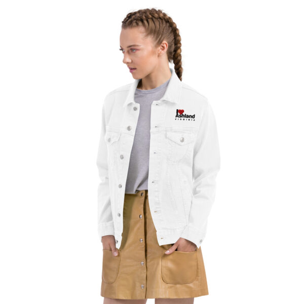 Unisex denim jacket with I Love Ashland Virginia Emblem - Image 2