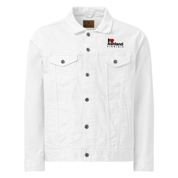 Unisex denim jacket with I Love Ashland Virginia Emblem - Image 4