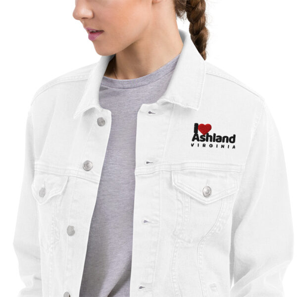 Unisex denim jacket with I Love Ashland Virginia Emblem - Image 5