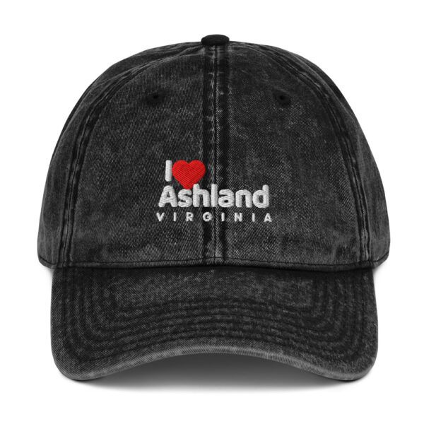 Vintage Cotton Twill Cap with I Love Ashland Virginia Design