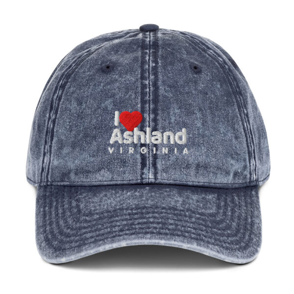 Vintage Cotton Twill Cap with I Love Ashland Virginia Design - Image 9