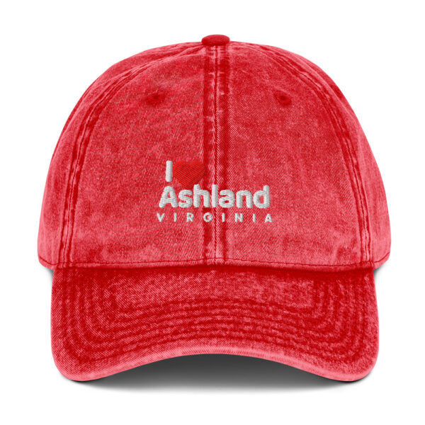 Vintage Cotton Twill Cap with I Love Ashland Virginia Design - Image 13