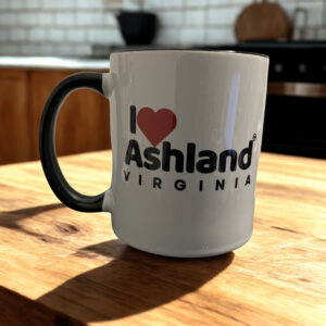 I Love Ashland VA mug on kitchen counter